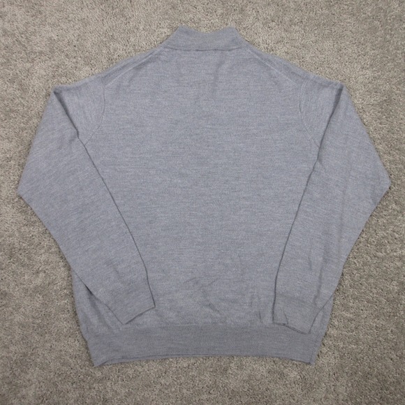 Peter Millar Sweater Mens XL Gray Merino Wool Autumn Crest Quarter Zip Pullover - Picture 6 of 9